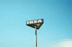 Ikea logo on a sign